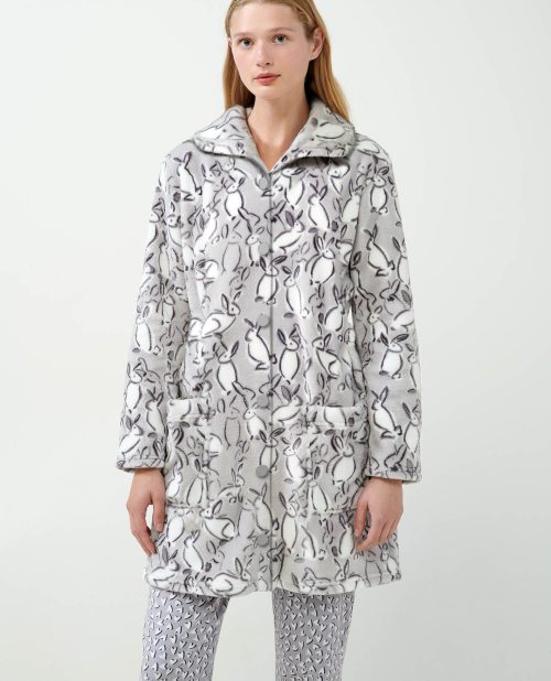 Fleece Ρόμπα με Φερμουάρ